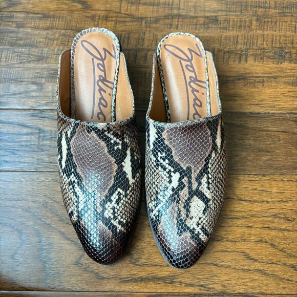 NWOB Zodiac Leather Snake Print Reptile Mules Sz 7.5 - Picture 2 of 11